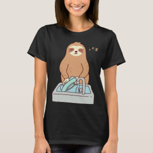 T-shirt Mignon Paresseux Vaisselle Dormant Fatigué Paresse