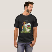 T-shirt Mignon petit garçon fermier chèvre (Devant entier)