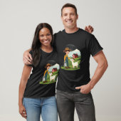 T-shirt Mignon petit garçon fermier chèvre (Unisexe)
