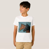 T-shirt mignon poulain noir châtaignier poulain brun colt  (Devant entier)