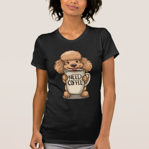 T-shirt mignon pour amateur de café et caniche