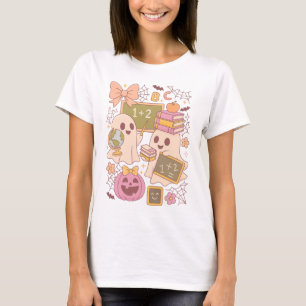 T-shirt Mignon professeur Halloween fantôme salle de class