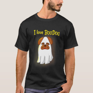 T-shirt Mignon pug d'Halloween en costume de fantôme