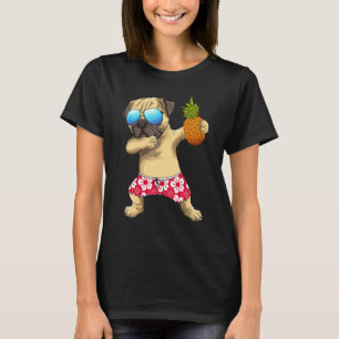 T-shirt Mignon Pug en Dab Pineapple Fruit Tropical Été