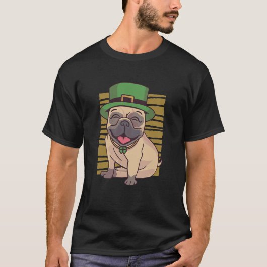 T-shirt Mignon Pug Irlande St-Patrick (Devant)