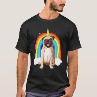 T-shirt Mignon Pug Licorne Unipug Chien Pug