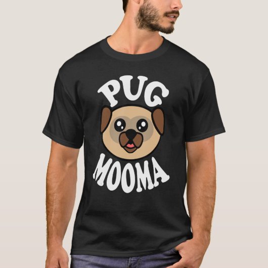 T-shirt Mignon Pug Mooma (Devant)