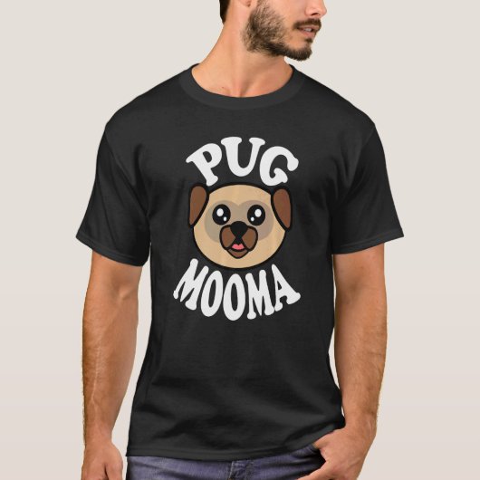 T-shirt Mignon Pug Mooma (Devant)