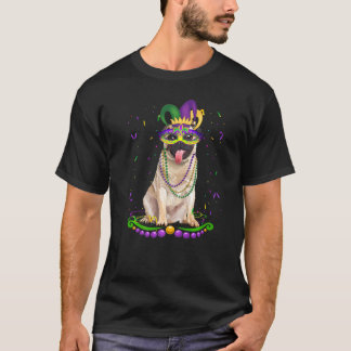 T-shirt Mignon Pug portant un masque de carnaval Mardi Gra