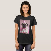 T-shirt Mignon Pug Rose (Devant entier)
