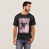 T-shirt Mignon Pug Rose (Devant entier)