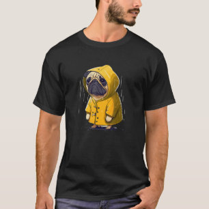 T-shirt Mignon Pug triste dans un imperméable u2013 Humour