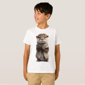 T-shirt Mignon Pull Douillet Loutre Enfants (Devant entier)