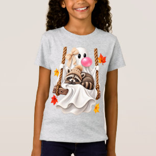 T-Shirt Mignon Raton Laveur Fantôme D'automne Balançoire F