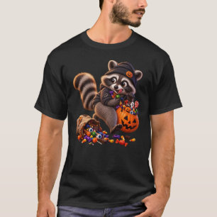 T-shirt Mignon Raton Laveur Volant des Bonbons d'Halloween