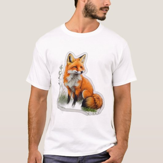 T-shirt mignon renard orange (Devant)
