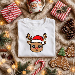 T-shirt Mignon Renne Kawaii - Conception de Noël pour Enfa