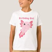 T-shirt Mignon rose fille d'anniversaire personnalisée axo (Devant)