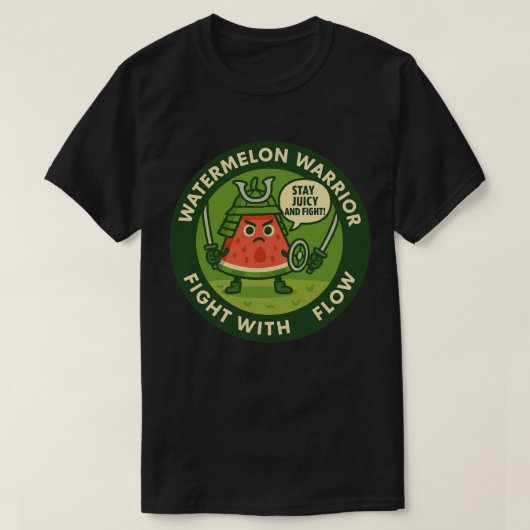 T-shirt Mignon samouraï pastèque thème art japonais (Design devant)