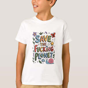 T-shirt Mignon Sauvegarder La Planète Éco-guerrier Environ
