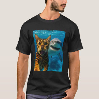 T-shirt Mignon selfie de chat Bengal avec les amoureux de