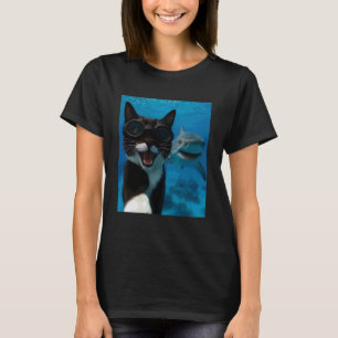 T-shirt Mignon selfie de chat smoking avec les amoureux de