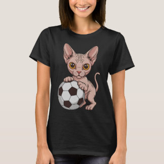 T-shirt Mignon Sphynx de football Juste Fille Qui Aime les