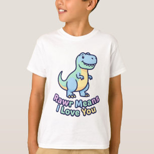 T-shirt Mignon T-Rex Pastel Dinosaure Rawr Signifie