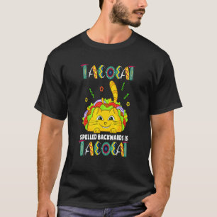 T-shirt Mignon Tacocat Taco Cat Écrit à l'Envers Est Cino