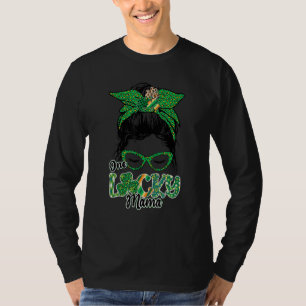 T-shirt Mignon Une Maman Chanceuse Chignon En Désordre Joy