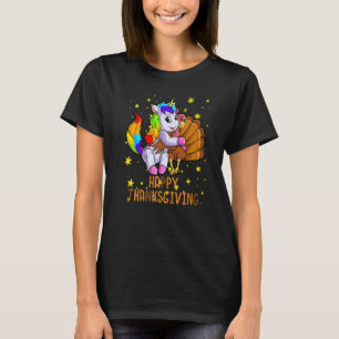 T-shirt Mignon Unicorn Thanksgiving Pour Les Filles Pèleri