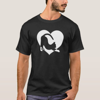 T-shirt Mignon Vintage Qui Aime Les Chats Chat Noir  Cœur 