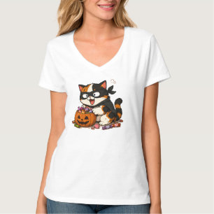 T-shirt Mignon voleur de bonbons chat calico