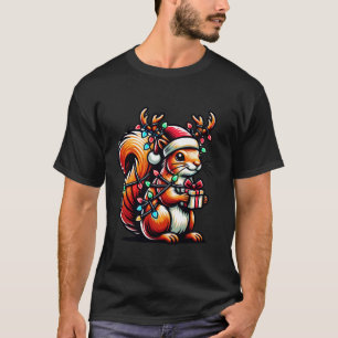 T-shirt Mignonette Éclat d'écureuil de Noël Père Noël Squi