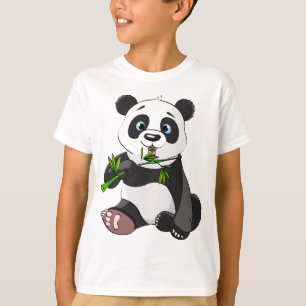 T-shirt mignonette, ours de panda, enfants, animé, heureu