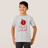 T-shirt Mignonne A Pour Apple - Enfants ABCD English Alpha (Devant entier)