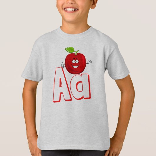 T-shirt Mignonne A Pour Apple - Enfants ABCD English Alpha (Devant)