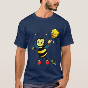 T-shirt Mignonne abeille avec cœur et monogramme