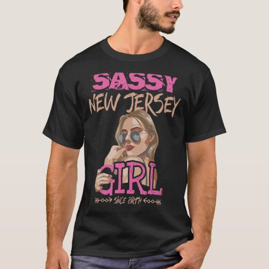 T-shirt Mignonne Ado Girls en tenue Sassy New Jersey Girl (Devant)