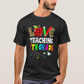T-shirt Mignonne Amour Enseigner 7e année Meilleure 7e ann