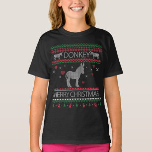 T-shirt Mignonne âne Douleur moche Vacances de Noël hiver
