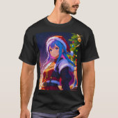 T-shirt Mignonne Anime d'hiver fille (Devant)