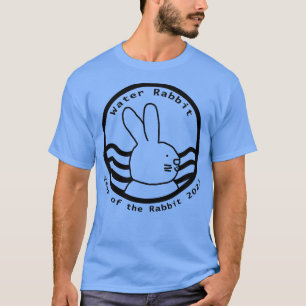 T-shirt Mignonne année du lapin 2023 Eau Monochrome