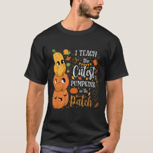 T-shirt Mignonne Automne Enseigner Citrouille Cutest Dans