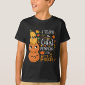 T-shirt Mignonne Automne Enseigner Citrouille Cutest Dans  (Devant)