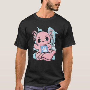 T-shirt Mignonne Axolotl Avec Croyant Kanji Et Aesth Japon