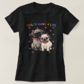 T-shirt Mignonne Carlin Chien Mulch Gang 4 Life Funny Chie (Design devant)