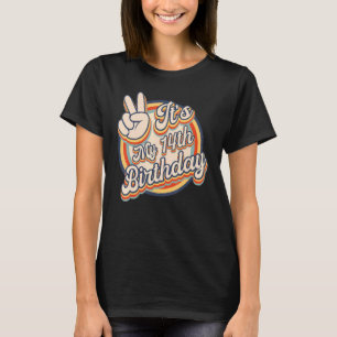 T-shirt Mignonne C'est mon 14e anniversaire Retro Enfants