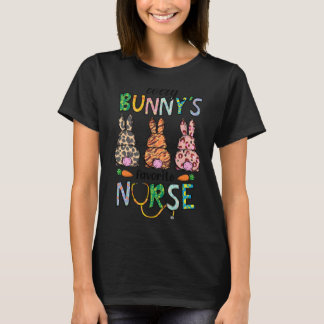 T-shirt Mignonne Chaque Bunnys Est Favorite Infirmière Cut