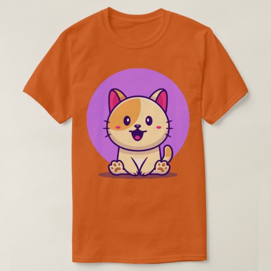 T-shirt Mignonne chat assise (Design devant)